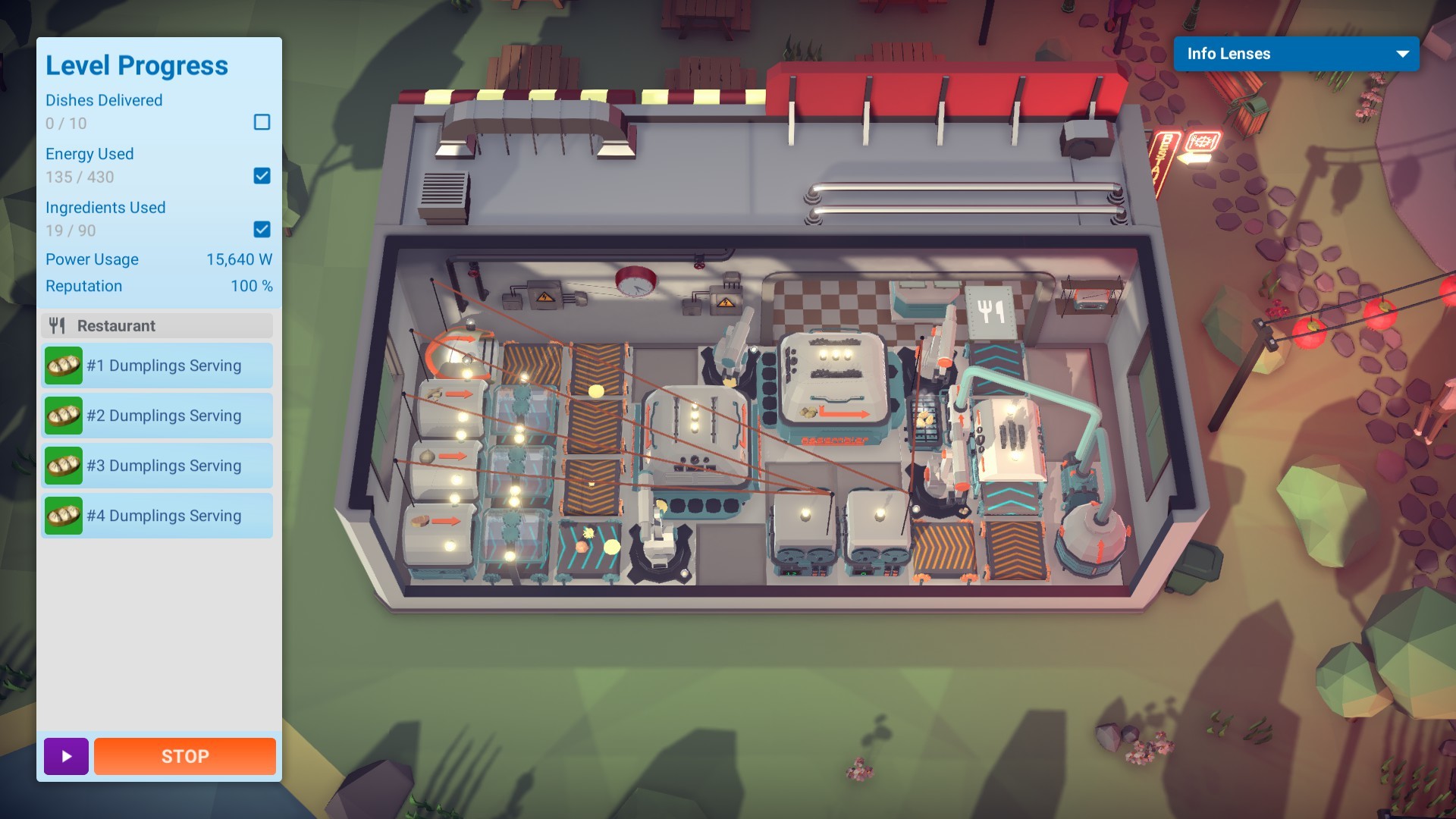 Automachef公式紹介画面：レシピ図を、実際の厨房配置と見比べる
