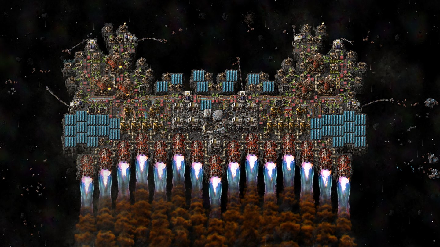 宇宙プラットフォームの設備配置を示す公式ゲーム画面