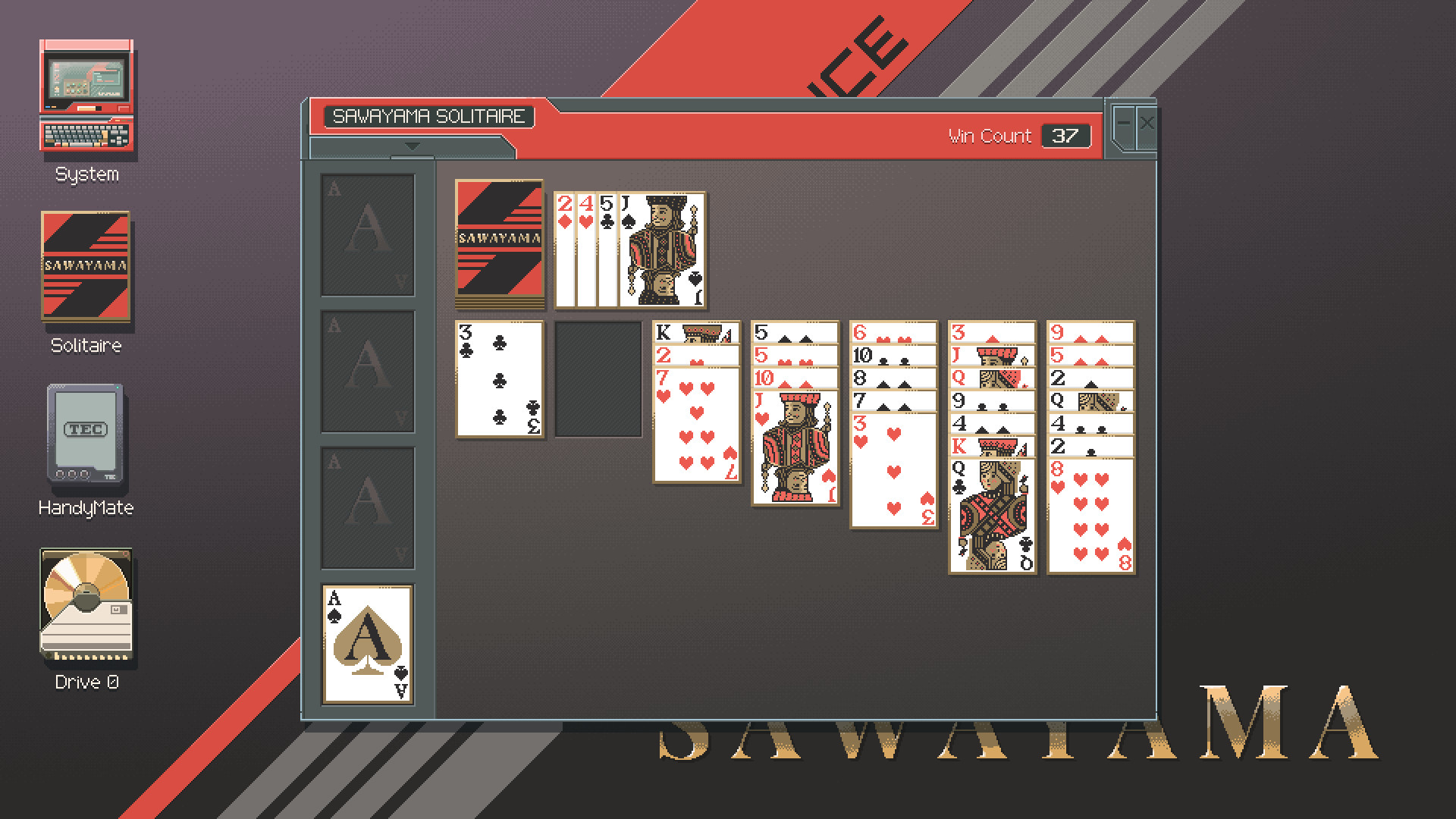Last Call BBS公式紹介画面：Sawayama Solitaireは、クロンダイクを基にしたカード遊び