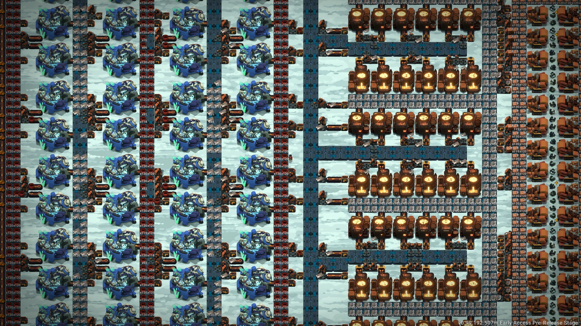 Learning Factory公式紹介画面：雪の区画で、同じ工程をまとめて見る