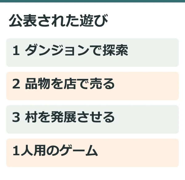 公表された遊び(公式情報を整理した独自説明図)