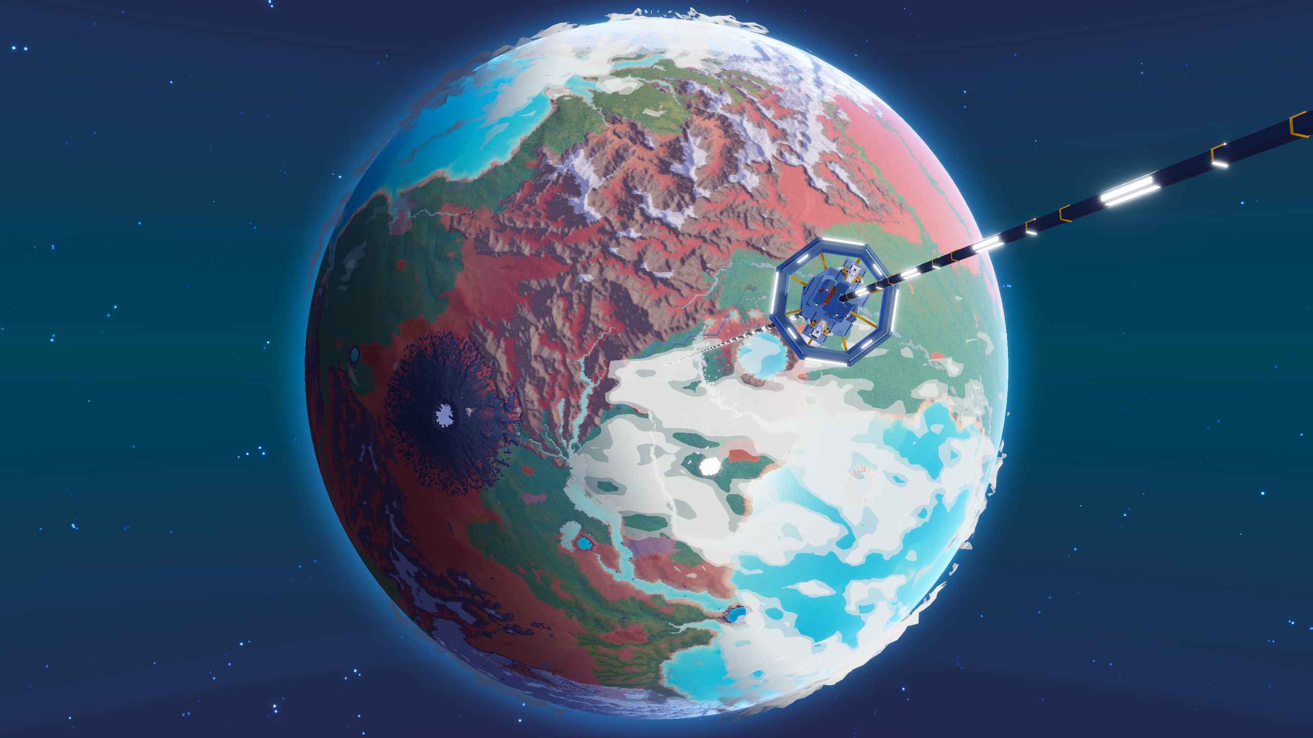 Plan B: Terraform公式紹介画面:惑星と大型設備を同じ視野に収める