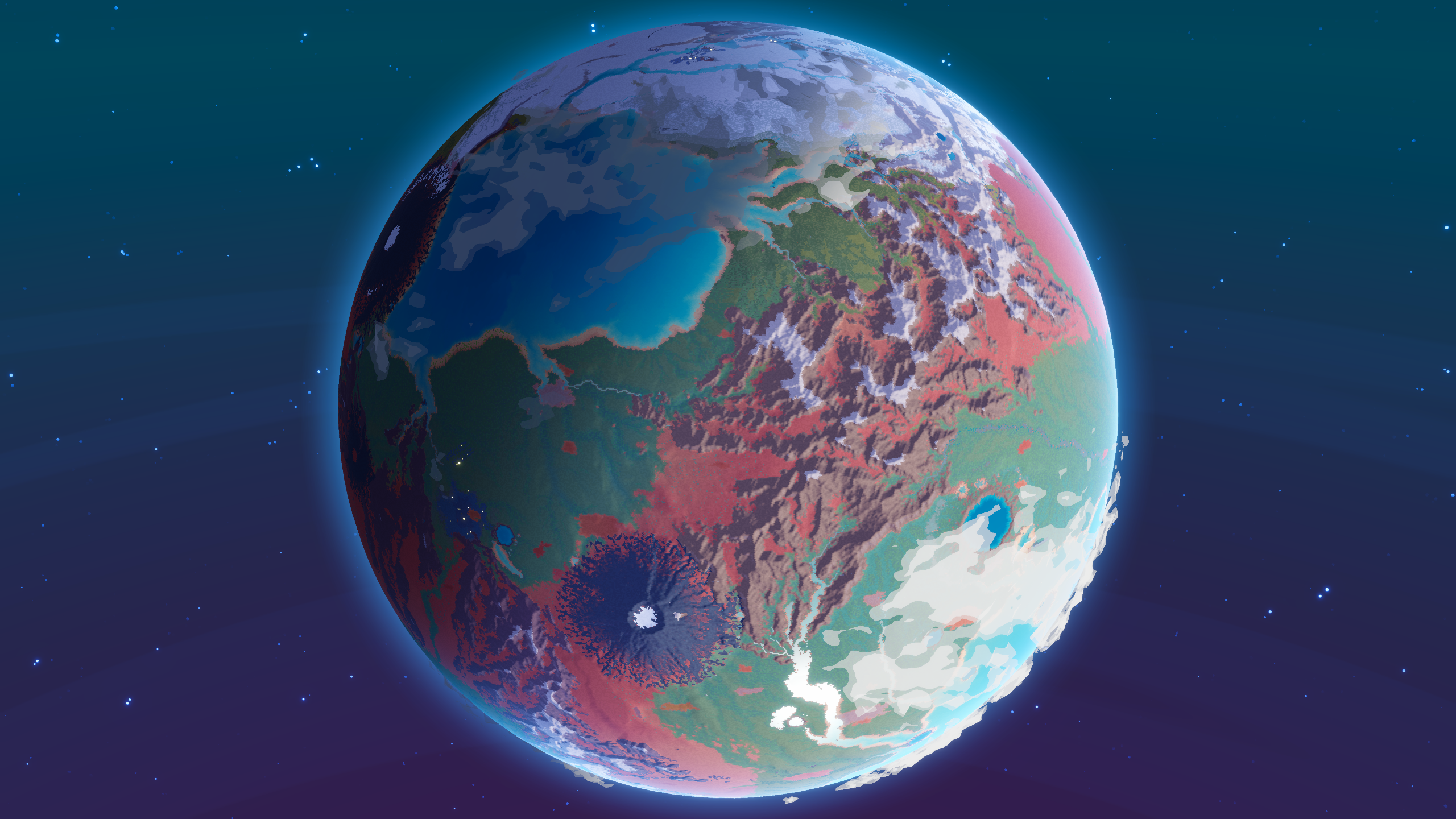 Plan B: Terraform公式紹介画面:惑星全景で、陸地、水、緑の分布を見る
