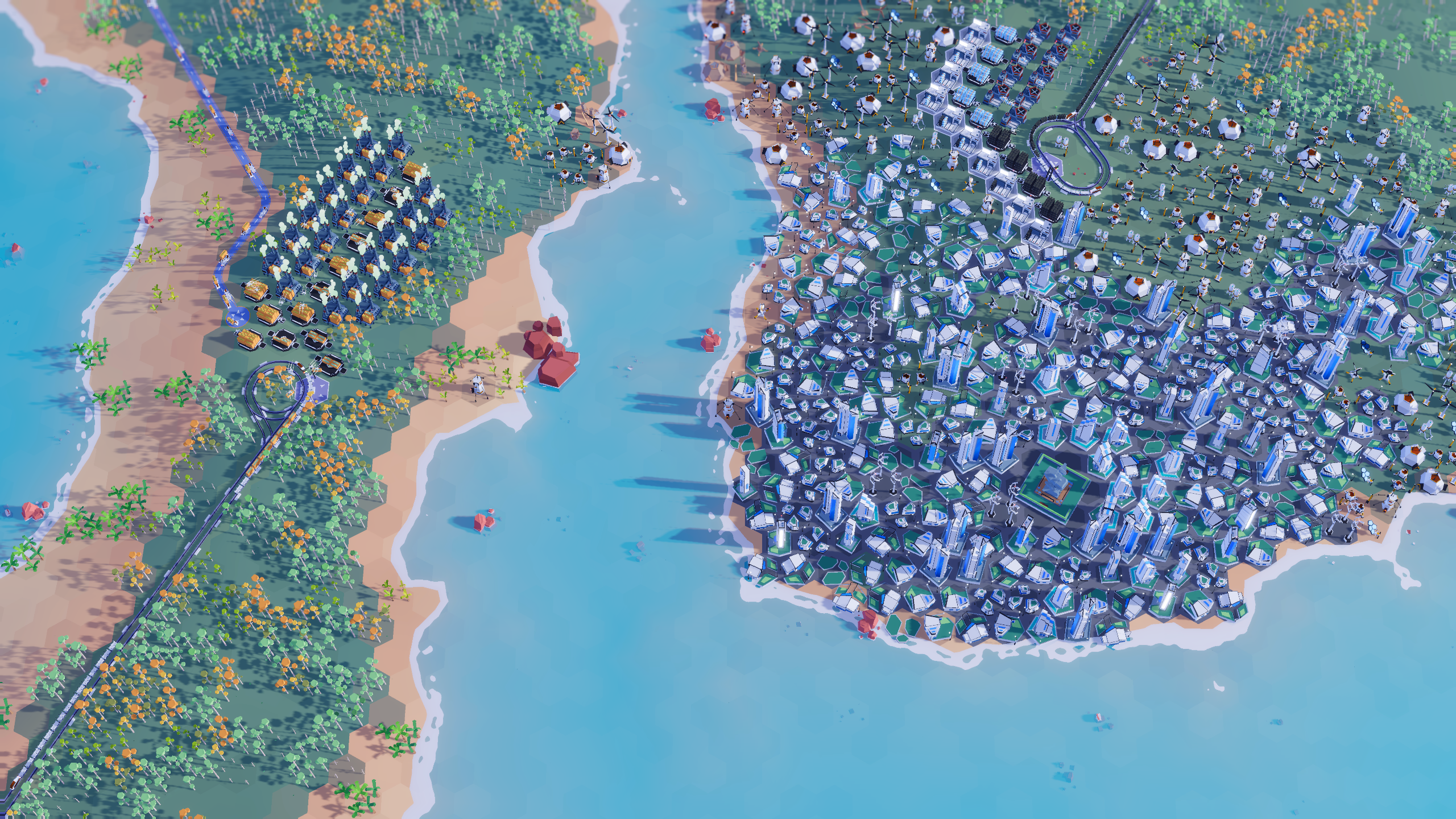 Plan B: Terraform公式紹介画面:岸辺へ広がる都市と、その周囲の土地