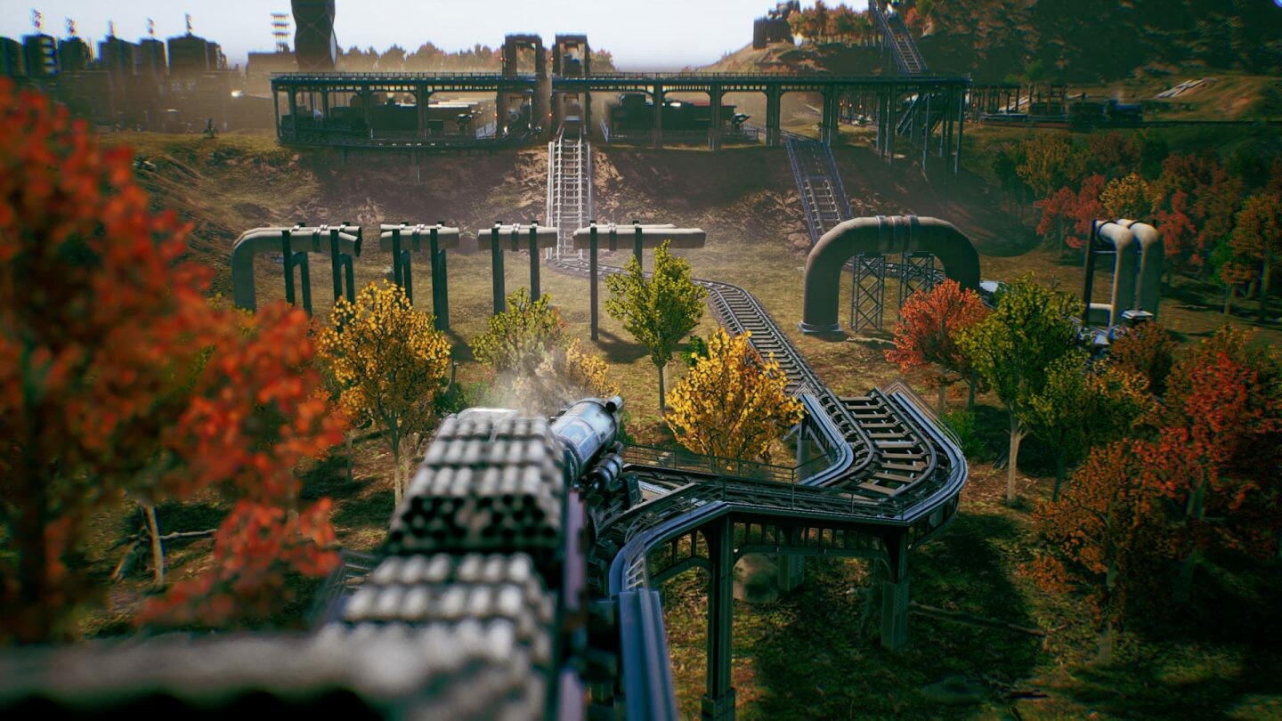RAILGRADE公式紹介画面:高架と地上線が重なる景観を近くから眺める