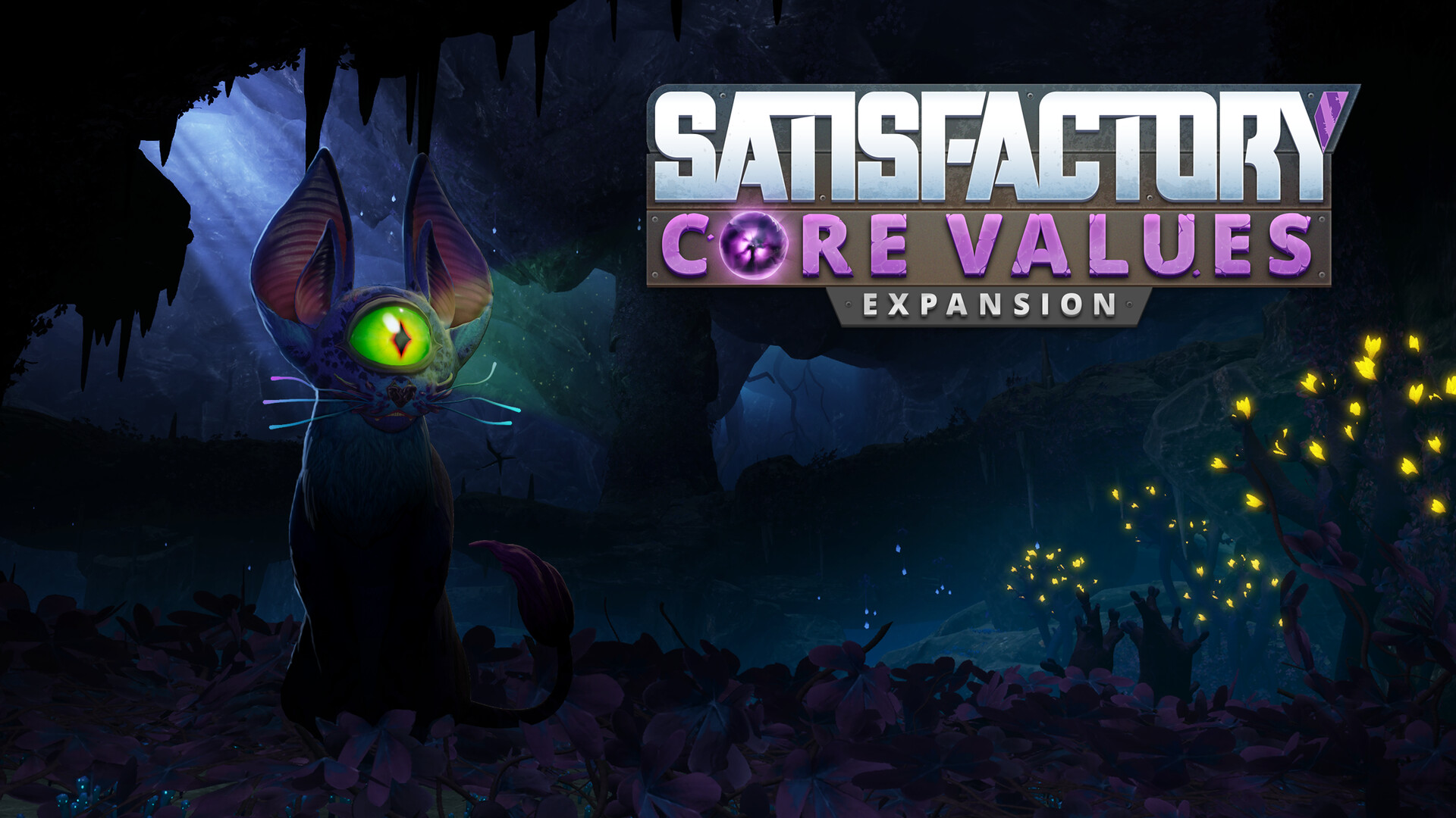 Core Values Expansion公式キービジュアル。地下空間と新しい動植物を紹介する素材。