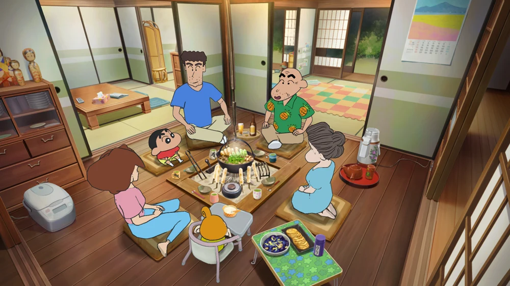 炭シロで描かれる田舎の暮らしの紹介画面。オラ夏とは別作品の場面