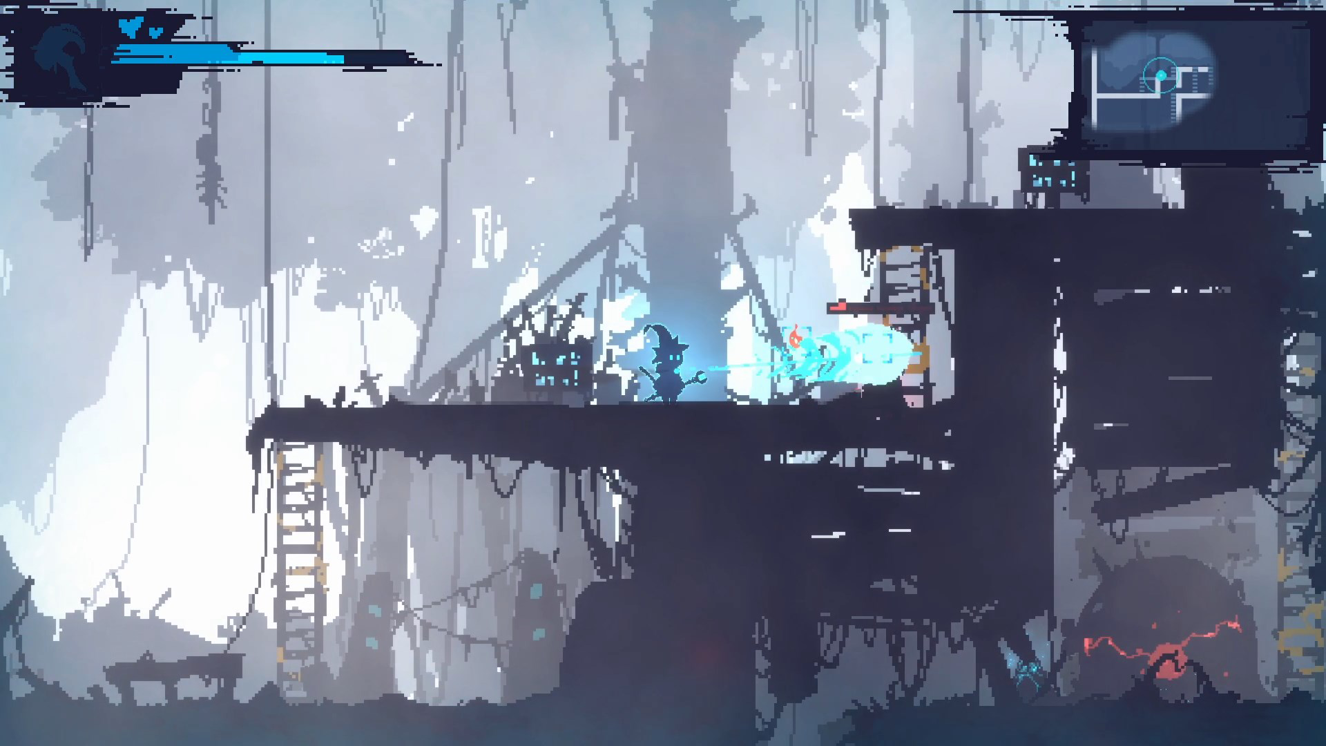 モモの行動と足場が見える本編の公式ゲーム画面