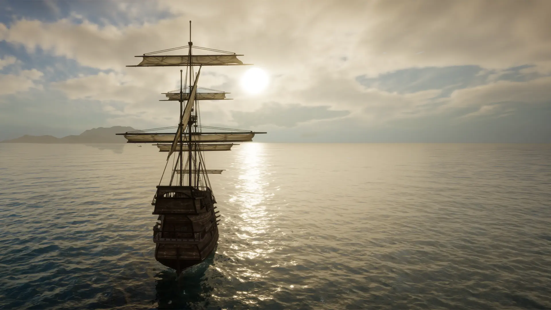 海上の帆船の公式ゲーム画面