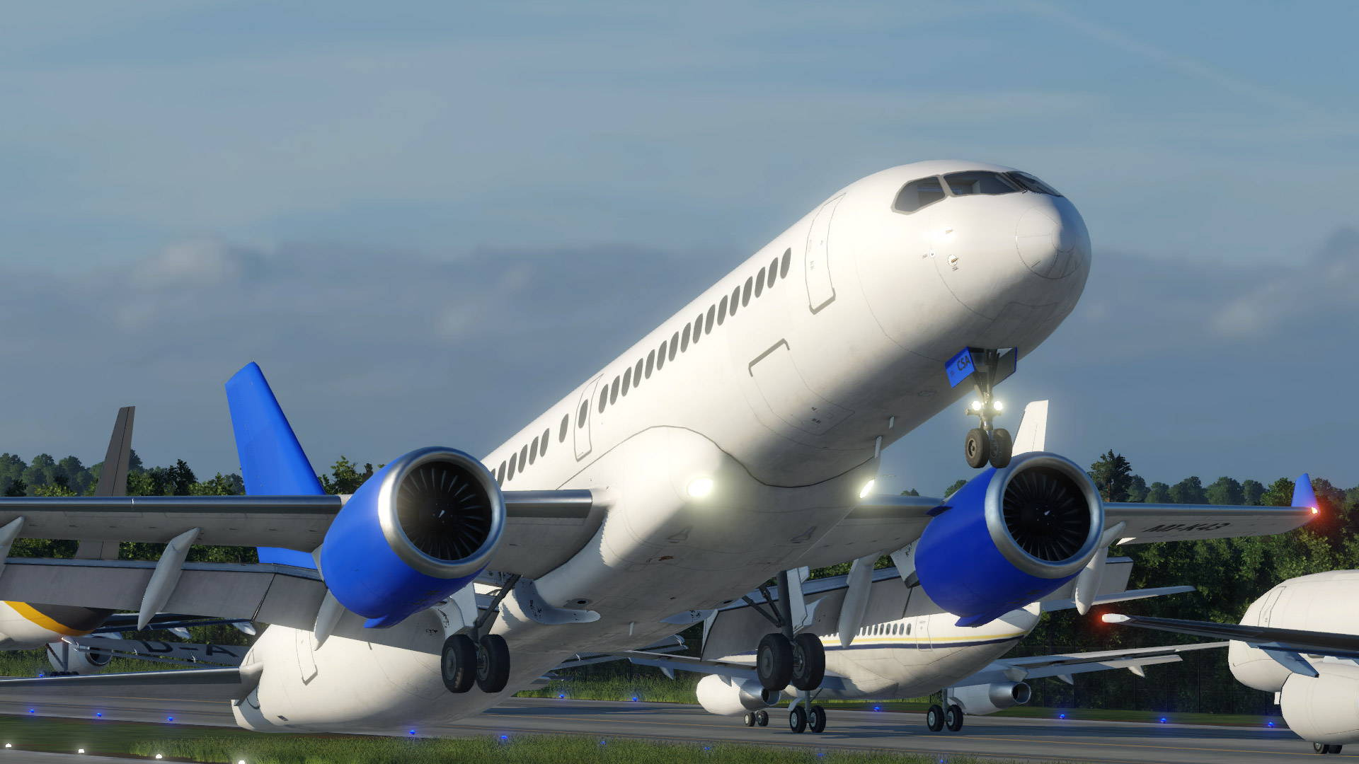 Transport Fever 2公式紹介画面：航空機も輸送手段として使う
